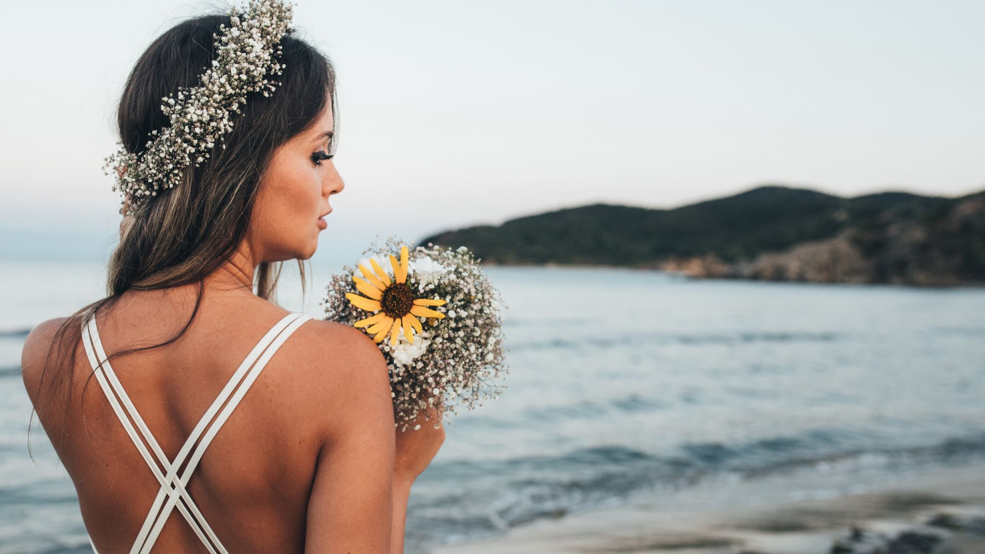 Bridal ocean photoshoot look - wedding hair and makeup Gordon's Bay